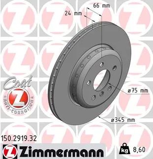Zimmermann Two Piece Rear Disc Brake Rotor - 34206894382